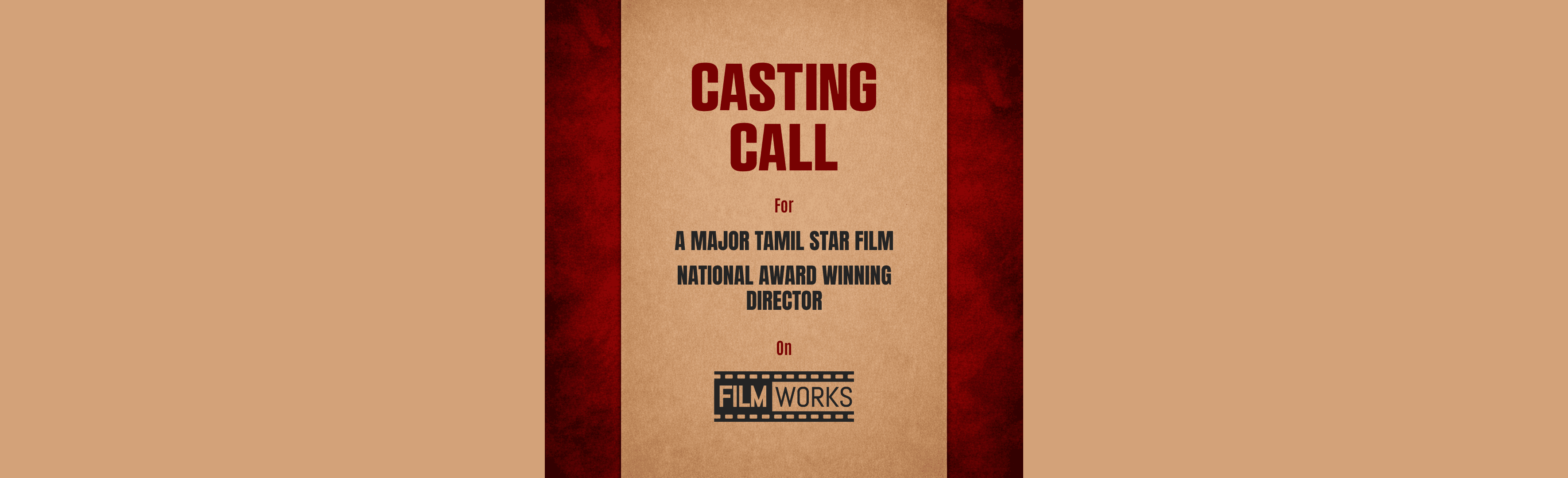 Casting Call: Artists for an Upcoming Major Tamil Star Film by National award winning Director